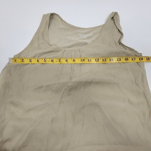 Soft Surroundings Women's Gold Shimmery 100% Silk Boho Tank Tunic Top Size XS - Picture 10 of 10